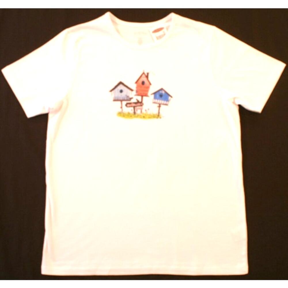 Northern Reflections XS T-Shirt Birdhouses White NOS/wTag